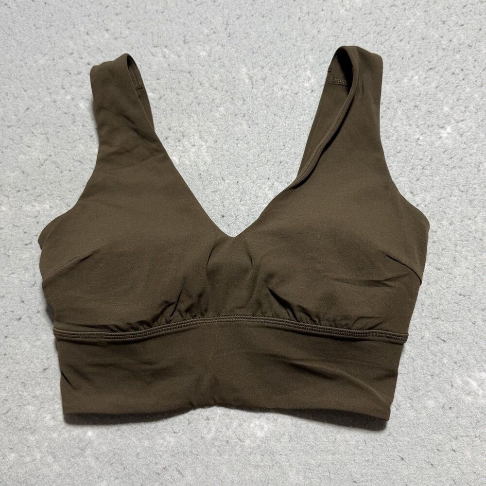 Lululemon Align V-Neck Bra Women’s XS Brown Light Support W2DZVS Sports Bra